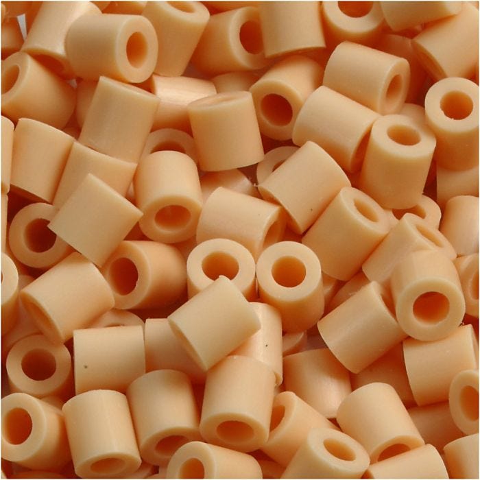 Perles à repasser, 5x5 mm, 2,5 mm, medium, beige clair (32228), 1100pièces/ 1 Pq.