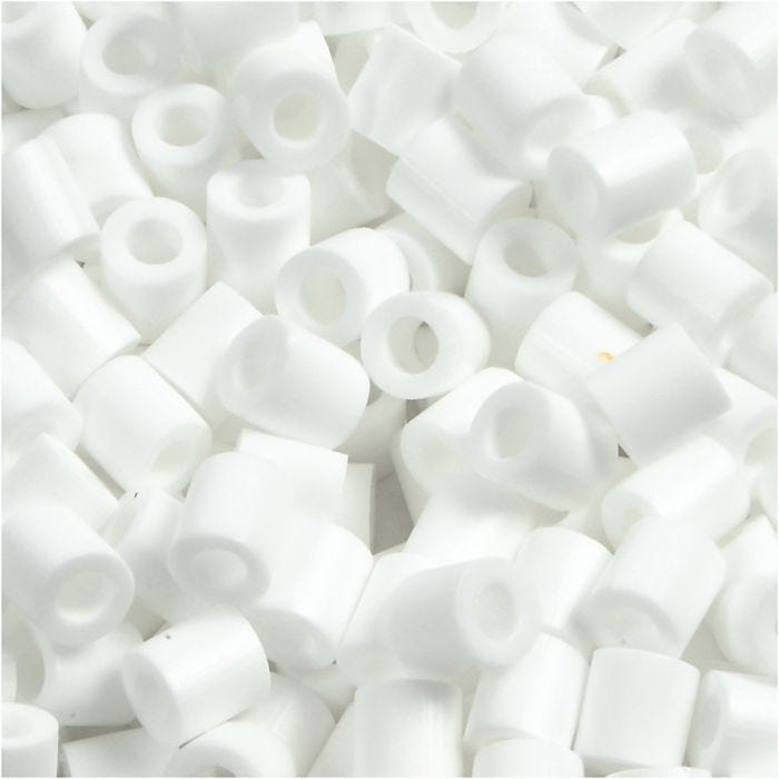 Perles à repasser, dim. 5x5 mm, diamètre intérieur 2,5 mm, medium, blanc (32221), 1100pièces/ 1 Pq.