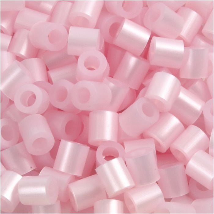 Perles à repasser, 5x5 mm, 2,5 mm, medium, rose nacrées (32259), 1100pièces/ 1 Pq.