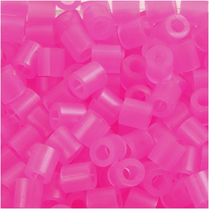 Perles à repasser, 5x5 mm, 2,5 mm, medium, rose néon (32257), 1100pièces/ 1 Pq.