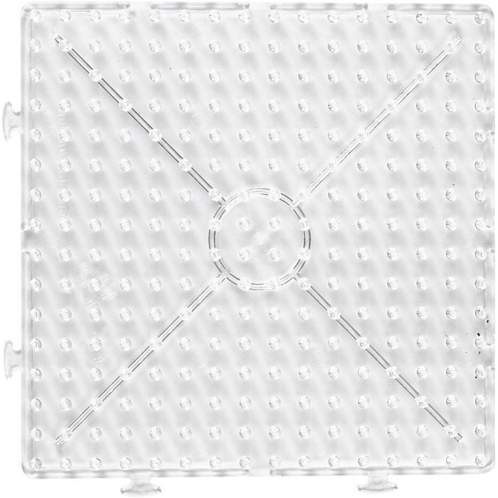 Plaque à picots, Large carré, 15x15 cm, JUMBO, transparent, 1 pièce