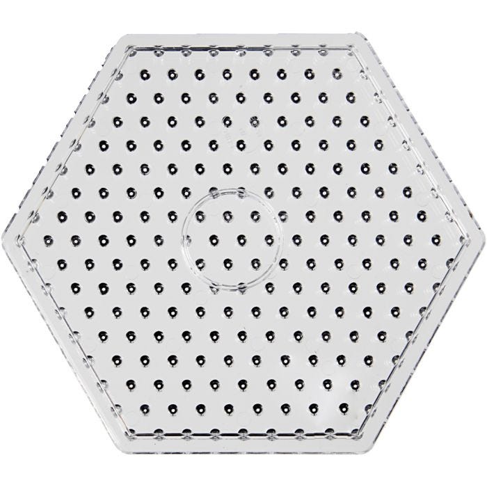 Plaque à picots, héxagone, dim. 17,5x17,5 cm, JUMBO, transparent, 1 pièce