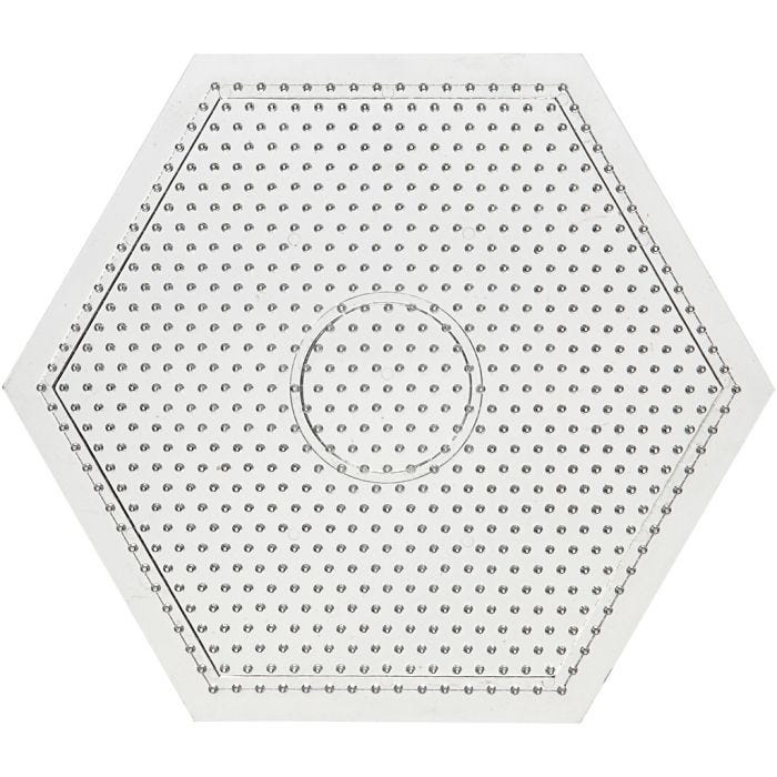 Plaque à picots, grand hexagone, dim. 15x15 cm, medium, 10pièces/ 1 Pq.