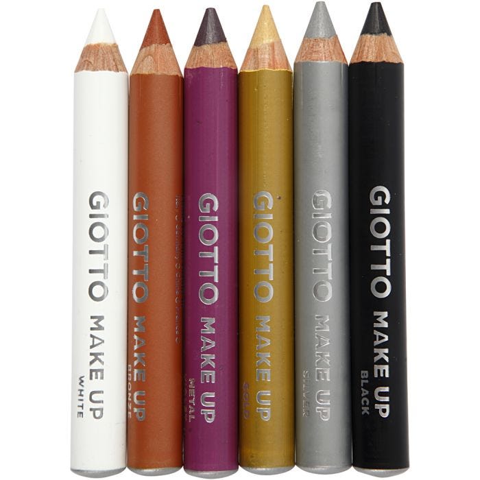 Crayons de maquillage, 9 cm, couleur extra, 6pièces/ 1 Pq.