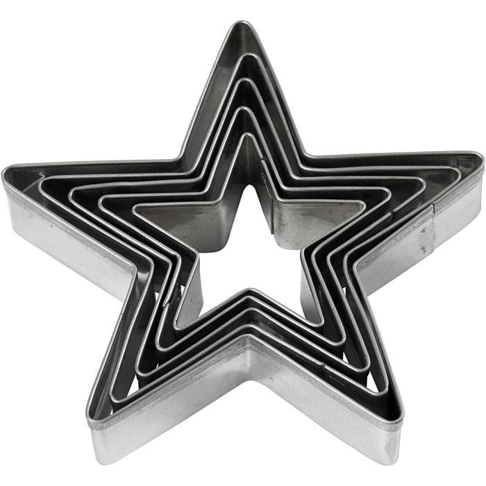 Emporte-pièces, étoile, dim. 8 cm, 5 pièces/ 1 Pq.
