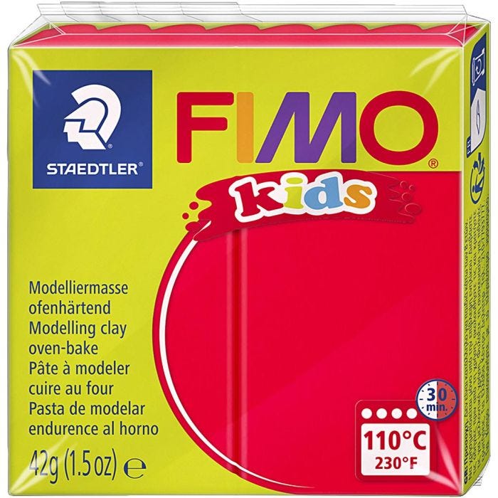 Pâte FIMO® pour Enfant, rouge, 42 gr/ 1 Pq.
