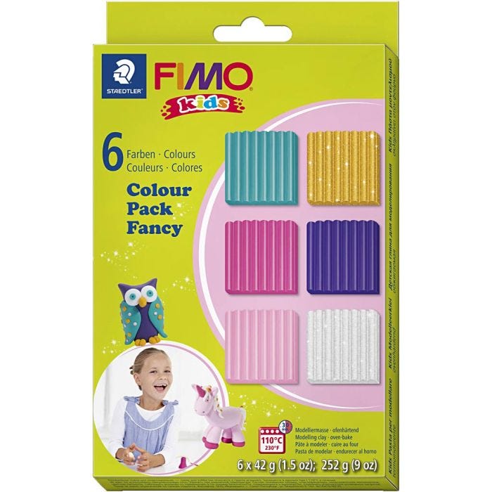 Pâte FIMO® pour enfant, couleur extra, 6x42gr/ 1 Pq.