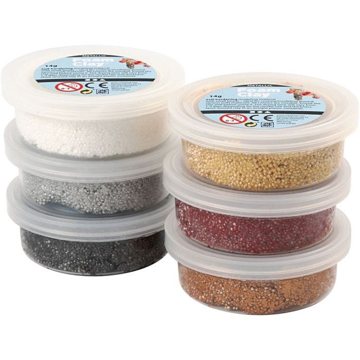 Foam Clay®, Métallisé, harmonie brun, 6x14gr/ 1 Pq.