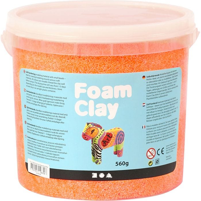 Foam Clay®, orange néon, 560 gr/ 1 seau