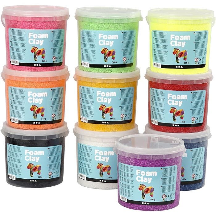 Foam Clay®, ass. de couleurs, 10x560gr/ 1 Pq.