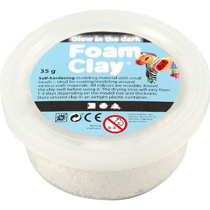 Foam Clay®, glow in the dark, 35gr/ 1 boîte