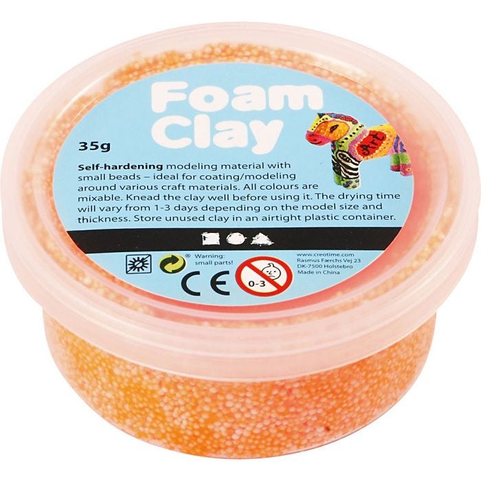 Foam Clay®, orange néon, 35gr/ 1 boîte