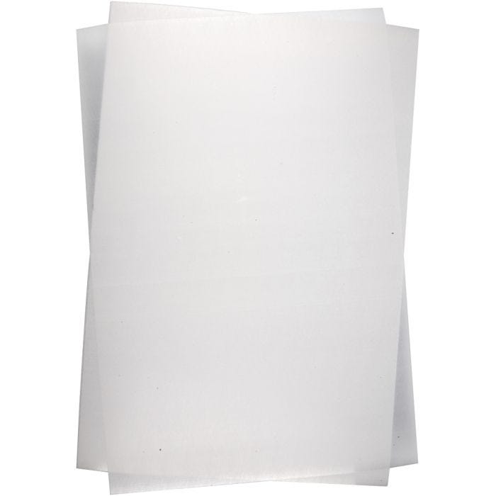 Feuilles de plastique thermorétractable, feuille 20x30 cm, ép. 0,3 mm, transparent mat, 100 flles/ 1 Pq.
