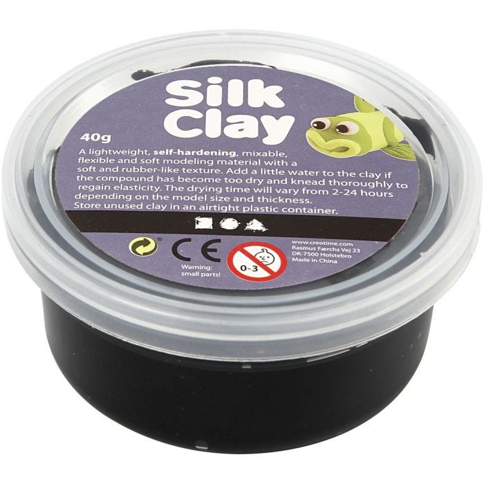 Silk Clay®, noir, 40 gr/ 1 boîte