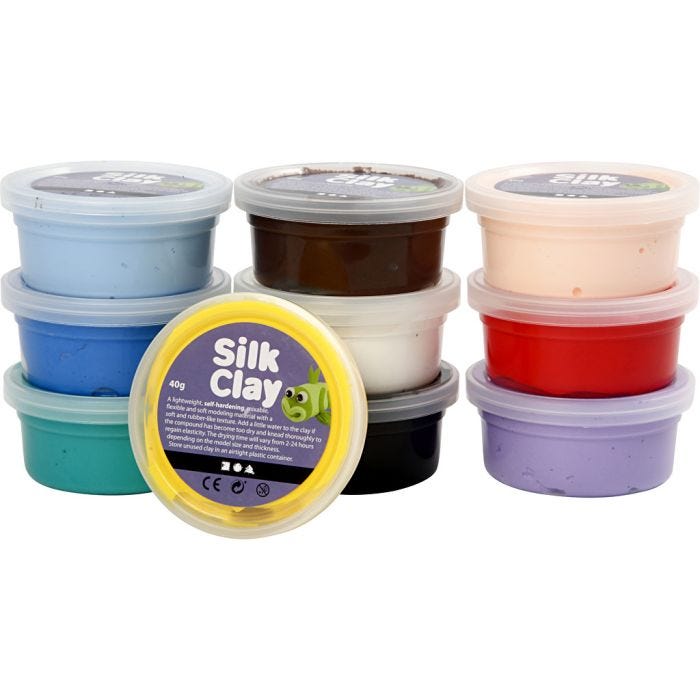 Silk Clay®, Basic 1, ass. de couleurs, 10x40gr/ 1 Pq.