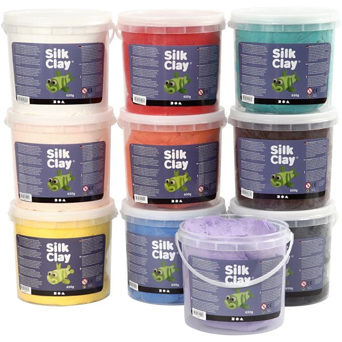 Silk Clay®, ass. de couleurs, 10x650gr/ 1 Pq.