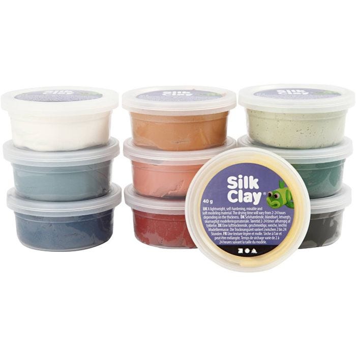 Silk Clay®, couleurs pastel, 10x40gr/ 1 Pq.