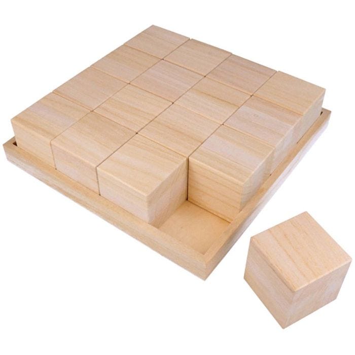 Cubes en bois à décorer, dim. 6x6x6 cm, 16 pièces/ 1 Pq.