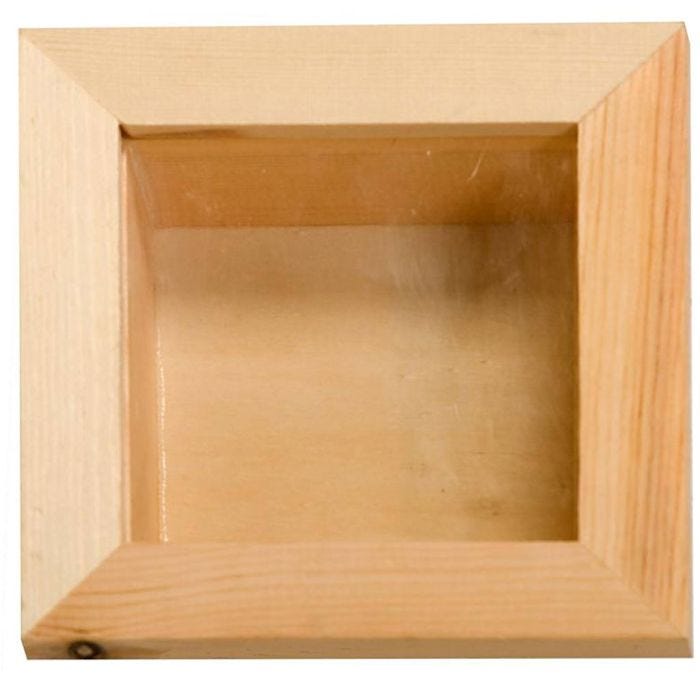 Vitrine en bois, dim. 15x15 cm, 1 pièce