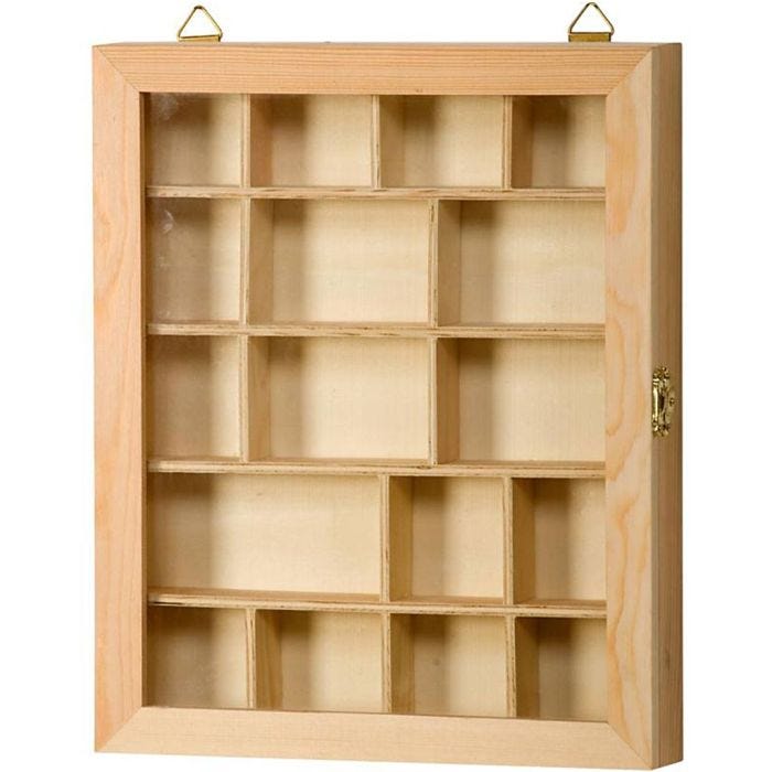 Vitrine en bois, 23x28 cm, 1 pièce
