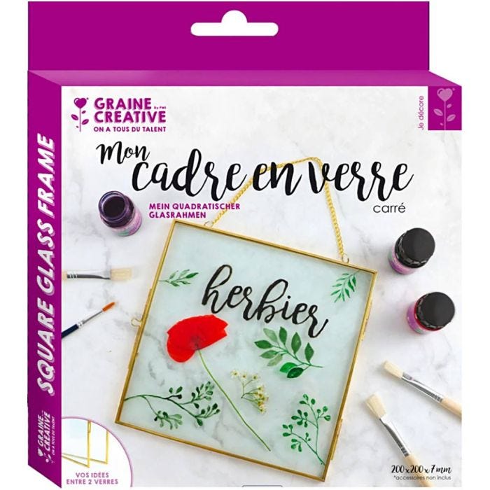 Cadre herbier Carré en métal à suspendre, 20x20 cm, 1 pièce