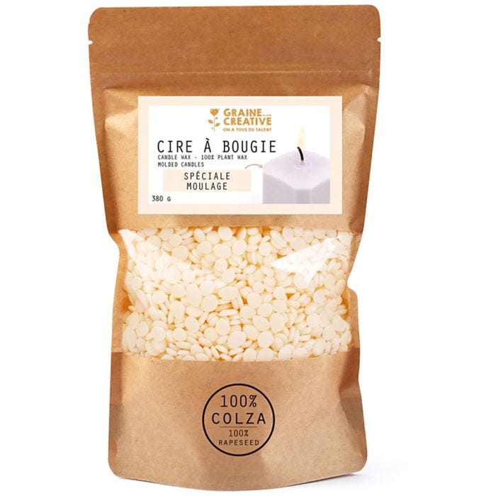 Cire de colza vegan pour moulage de bougies, 380gr/ 1 Pq.