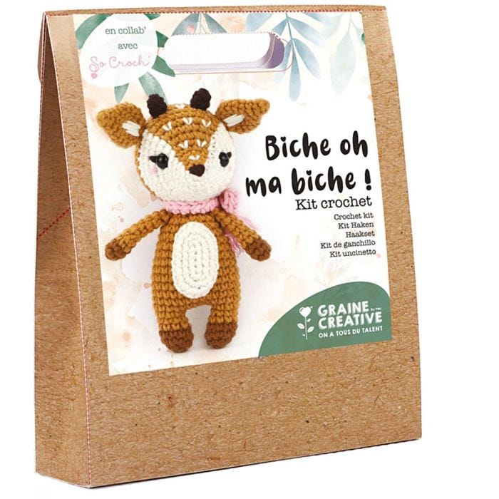 Kit crochet, Biche, 17 cm, 12pièces/ 1 Pq.