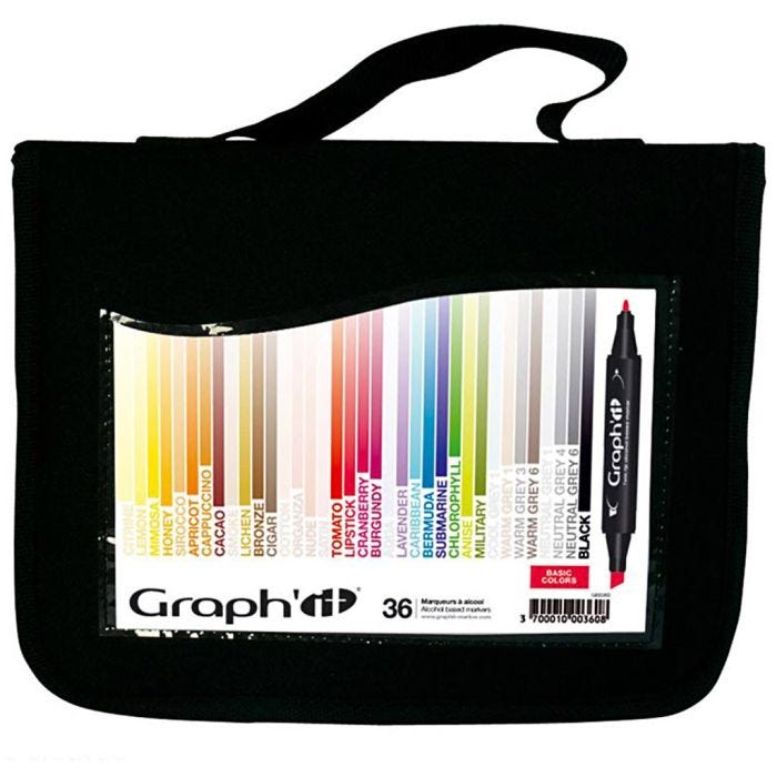 Assortiment Feutre à alcool Graph'it, couleurs classiques, 36 pièces/ 1 Pq.