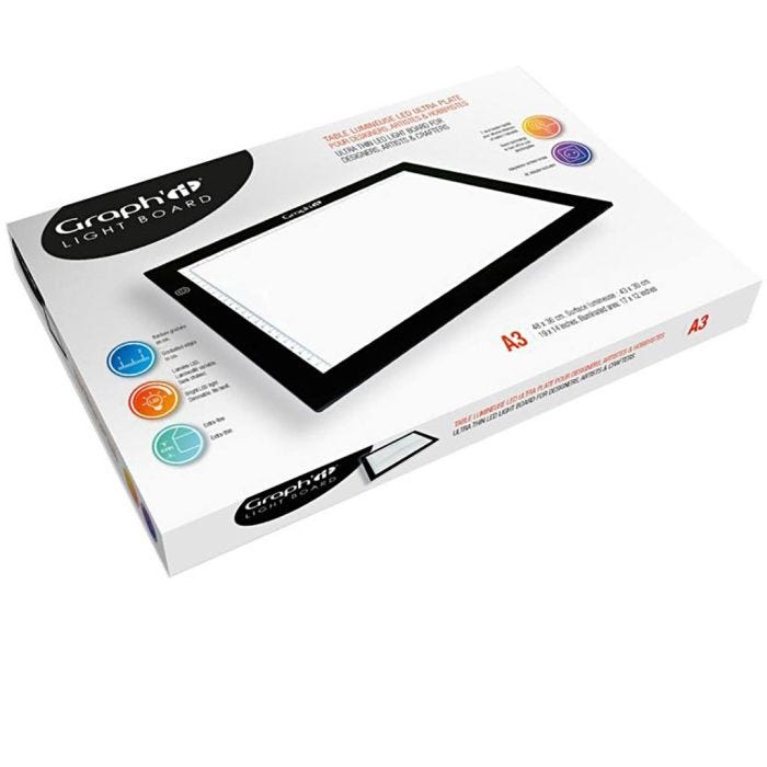 Table lumineuse ultra plate - GRAPH'IT Light board, dim. 30x43 cm, 1 pièce