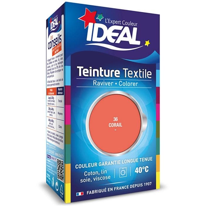 Teinture Tissu Idéal liquide, corail (36), 40 ml/ 1 Pq.