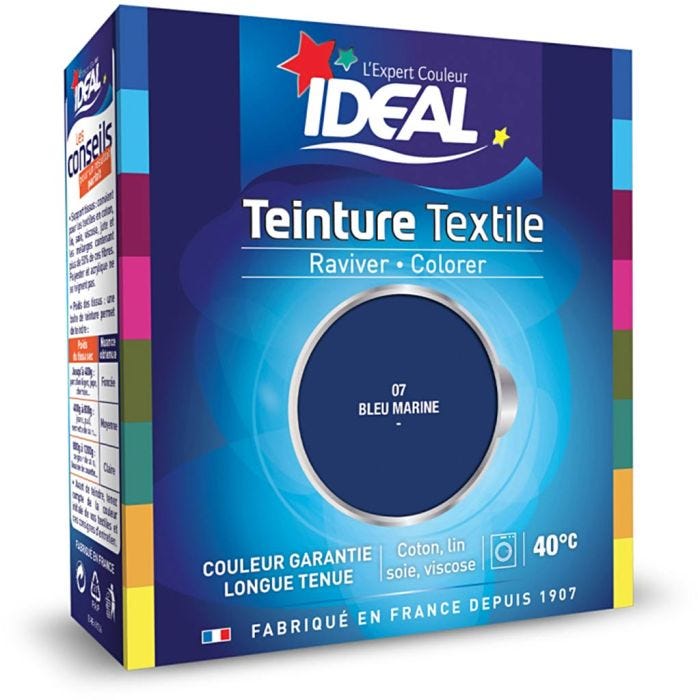 Teinture Tissu Idéal liquide, dim. 07, bleu marine (07) , 1 Pq.