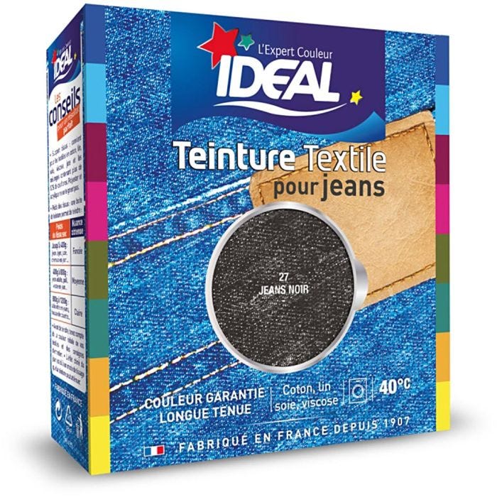 Teinture Tissu Idéal liquide, dim. 27, jeans noir (27), 1 Pq.