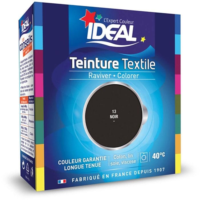 Teinture Tissu Idéal liquide, dim. 13, noir (13), 1 Pq.