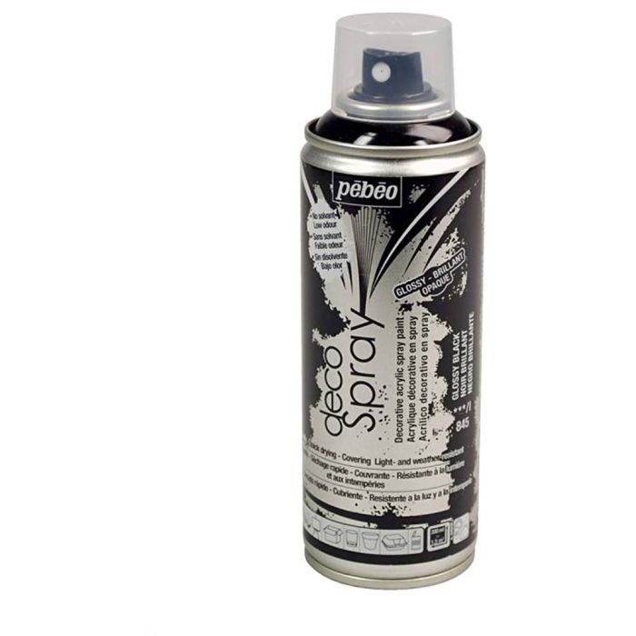 Bombe de peinture DecoSpray, brillante, noir, 200 ml/ 1 boîte