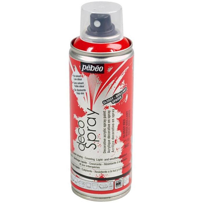 Bombe de peinture DecoSpray, brillante, rouge, 200ml/ 1 boîte
