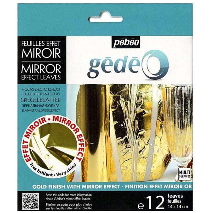 Feuilles effet miroir Gédéo, or, 12 pièces/ 1 Pq.