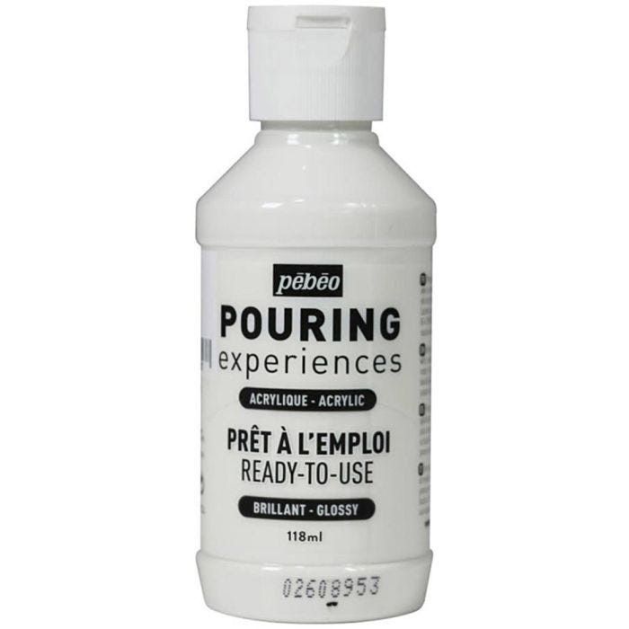 Peinture Acrylique Pouring Pébéo, blanc, titanium, 118ml/ 1 flacon