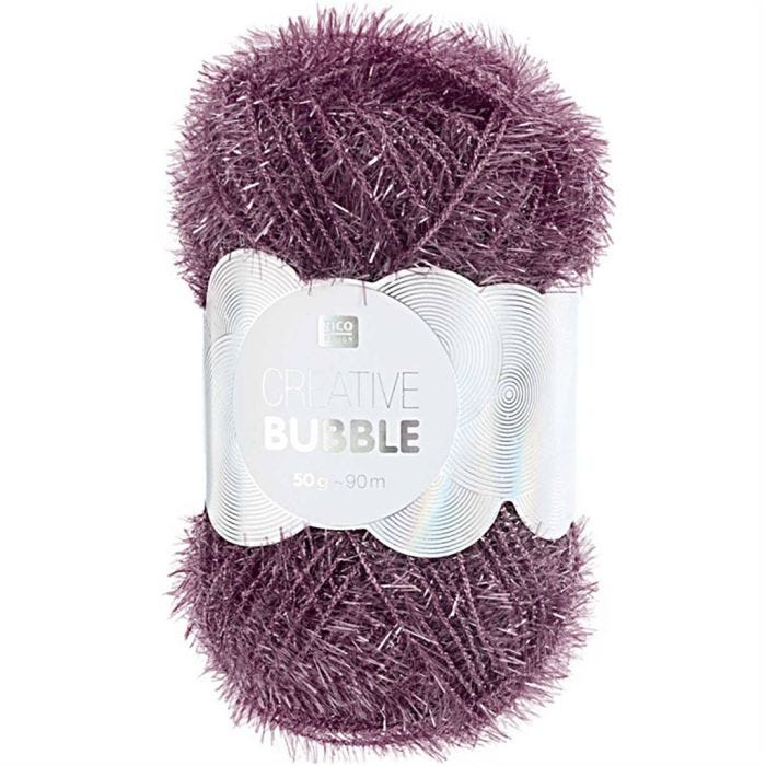 Creative Bubble - Fil à crocheter pour éponge, mauve, 90 m, 50gr/ 1 boule