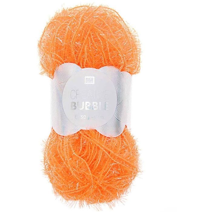 Creative Bubble - Fil à crocheter pour éponge, orange fluo, 90 m, 50gr/ 1 boule