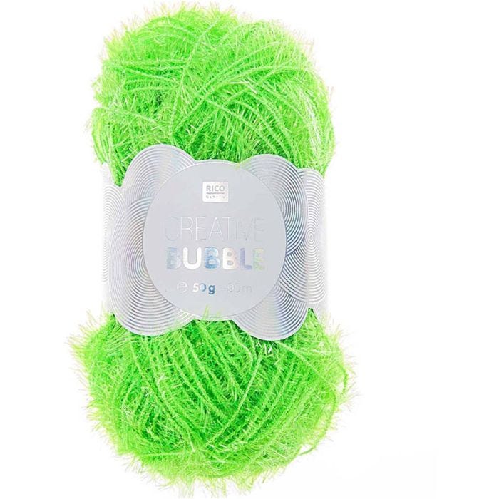 Creative Bubble - Fil à crocheter pour éponge, vert fluo, 90 m, 50gr/ 1 boule