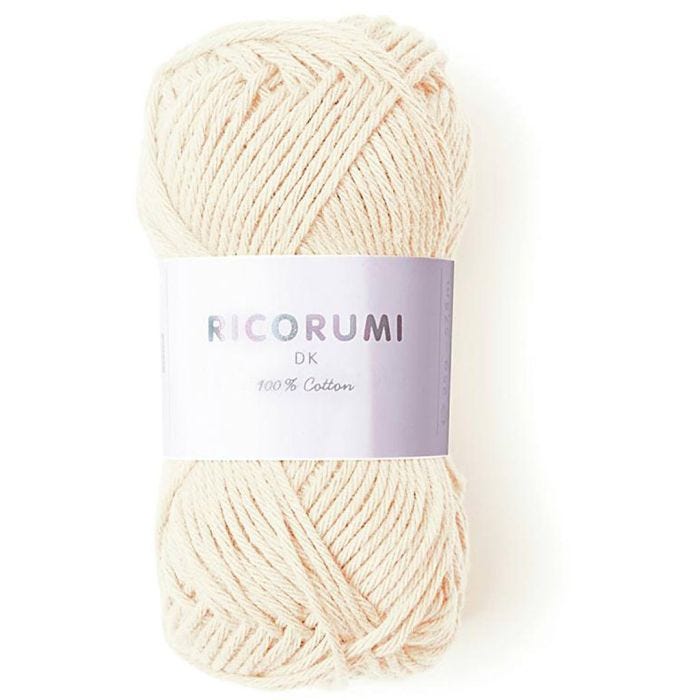 Fil à crocheter en coton, crème, 57 m, 25gr/ 1 boule