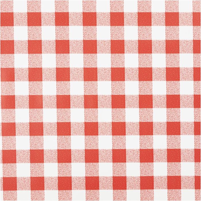 Toile cirée, à carreaux, L : 140 cm, rouge, blanc, 20 m/ 1 rouleau