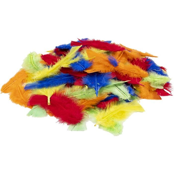 Duvet, 7-15 cm, ass. de couleurs, 100gr/ 1 sac