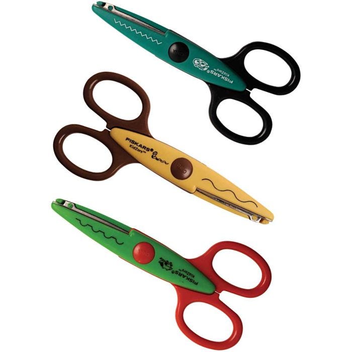 Fiskars Ciseaux à Cranter Enfants - Assortiment, 3 pièces/ 1 Pq.