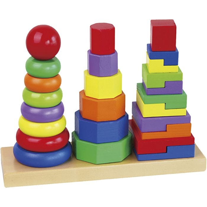 Tour à empiler géométrique VIGA, 28x21x9 cm, 1 set