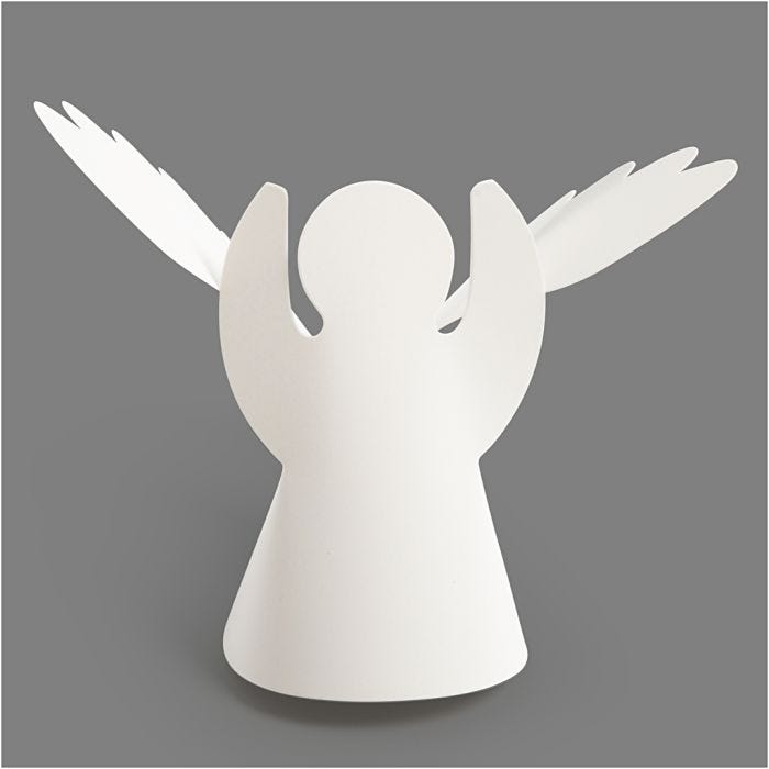 Anges, H : 10,5 cm, d 7 cm, 230 gr, blanc, 25 pièces/ 1 Pq.