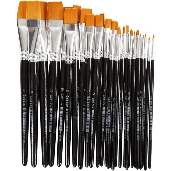 Pinceaux Gold Line, dim. 0-22, L : 17-21,5 cm, L : 1-22 mm, 66 pièces/ 1 Pq.