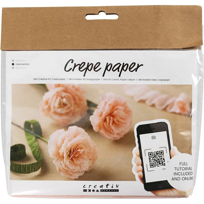 Mini Kit DIY Papier Crépon, Œillets, Crêpé à 180%, 105 gr, 1 Pq.