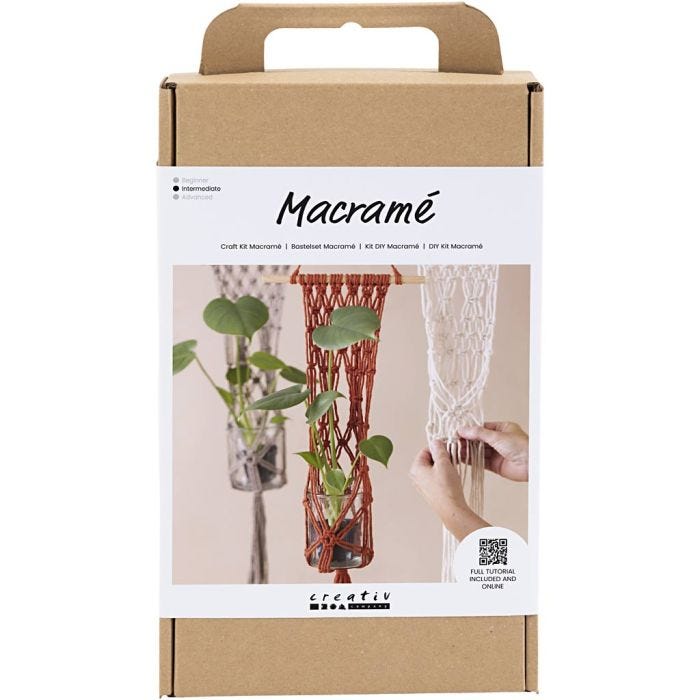 Kit DIY Macramé, Suspension pour fleur, 1 Pq.