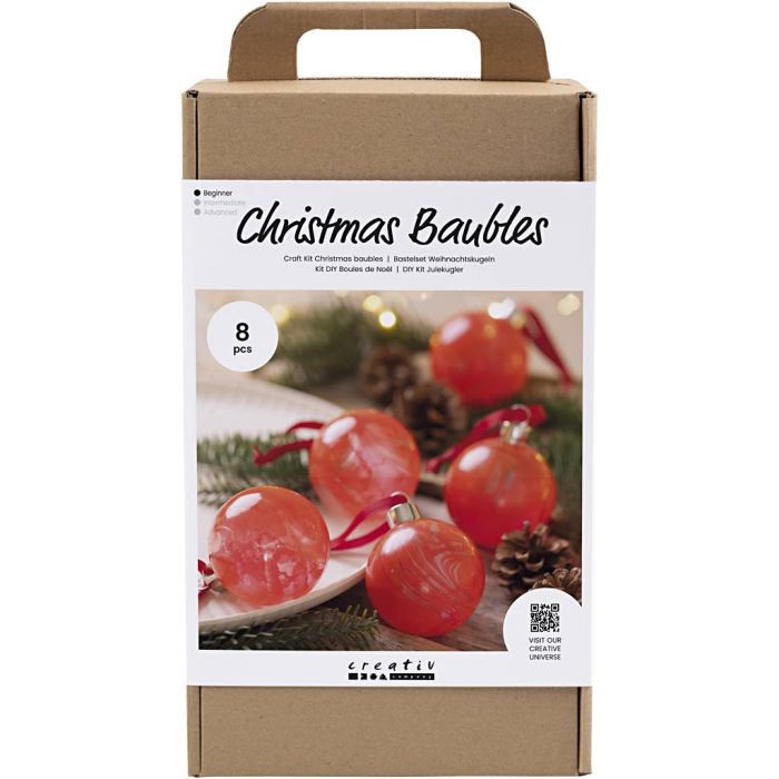 Kit DIY Boules de Noël, Marbrage, 1 Pq.